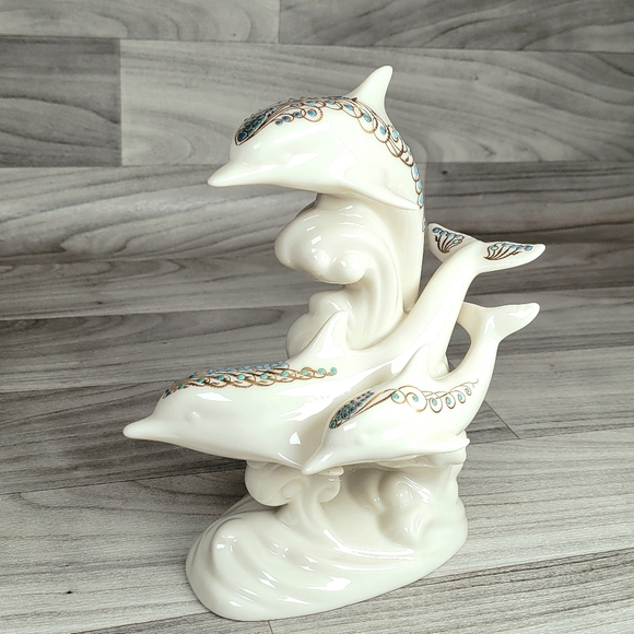 Lenox China Jewels Collection Frolicking Dolphins 8.25" USA Retired - Picture 6 of 13